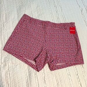 Spanx 50212R Sunshine Short 4" Hibiscus Gingham NEW Women’s Size XL Pink